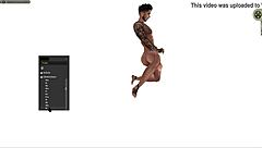 in this cartoon, the guy tries different positions with the black babe. standing, squatting, lying down, all hardcore.