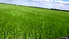 oh shit, this german college girl gets fucked in mmf threesome outdoors after uni, with cum facial.