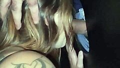 Husband films me flashing in gloryhole, sucking many cocks with exhibitionist thrill.