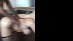 Ebony Takes Big Black Cock In Her Asshole, Gets Creampie, Moans Loud