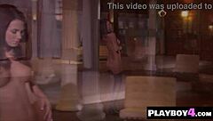 Beautiful MILF Christine Smith rips off her clothes to reveal her naked curvy body