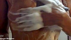 Ginger's Soapy Wet Nipples And Tits Closeup