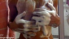 Ginger's Soapy Wet Nipples And Tits Closeup