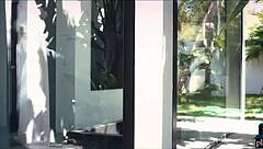 Housewife milf blonde gets hardcore sex with the gardener in the outdoor garden 😏