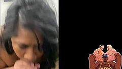 Polynesian BBW slut gives a raw backstage blowjob to BBC.