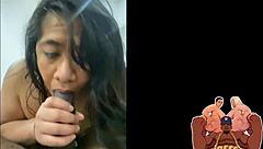 Polynesian BBW slut gives a raw backstage blowjob to BBC.