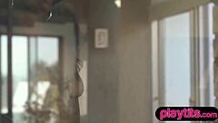 I admire this petite ebony beauty flaunting her chocolaty naked body and bubble butt.