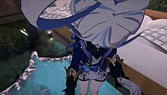 in this casual vr tale, yukoshvr shows kafka and furina alternating playful interactions with the goth boy character.