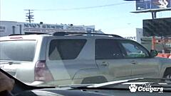 She shows her pussy outdoors for you