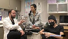 Dr. Tampa conducts entrance physical on Jasmine Rose