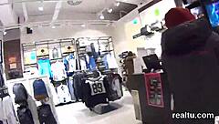 Czech cutie teased in shop and pov nailed