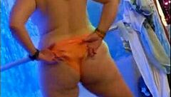 hotwife steffi dances her pussy in christmas costume for voyeur pmv