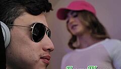 Watch Kenzie Madison give her stepbrother a sloppy blowjob – isn't she cute?