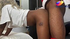 merry christmas with curvy ebony girlfriend and muscular neighbor