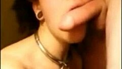 My submissive girlfriend deep throating and getting dominated