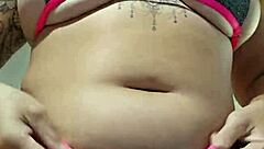 uh, like this young chick's flashin' and masturbatin' solo for her lover on video...