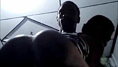 african teen 18+ slobbers on dick with phat lips