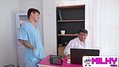 Chatting about gaping ass after anal in hospital