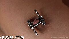 couple tames gagged chick with hardcore blowjob, choking, and ball licking