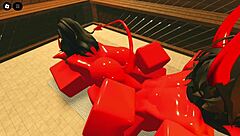 this demon girl seducing me with her hot oiled body in the sauna on roblox