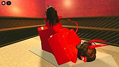 this demon girl seducing me with her hot oiled body in the sauna on roblox