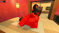 this demon girl seducing me with her hot oiled body in the sauna on roblox
