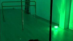 Asian babe RIPS clothes in HEELS during pole DANCING and aerial HOOPS