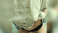 Can you handle this blonde's pajama dildo play?