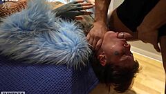 stepsister smokes and gets fucked hard by stepbrother in pantyhose