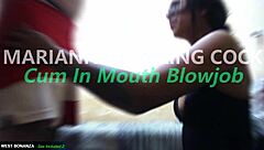 マリアンナがチンポしゃぶって口内射精