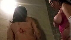 Three Brazilian hotties massage asses in hot tub