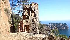 Hot couple having sex on a beach path 😍