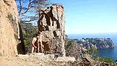 Hot couple having sex on a beach path 😍