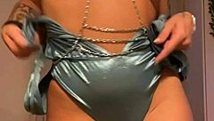 Horny Tattooed Brunette Squirts with Dildo