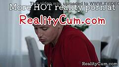 Big booty blonde Slimthick seduces her PT Vic for wet blowjob and sex