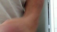 Detailed view of cock stroking leading to cumshot