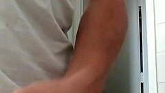 Detailed view of cock stroking leading to cumshot