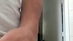 Detailed view of cock stroking leading to cumshot