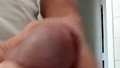 Detailed view of cock stroking leading to cumshot