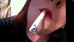 Sexy Bbw Tina Snua Lights Up Cork Cigarette with Drifts Snap Inhales Double Pumping Nose Exhales