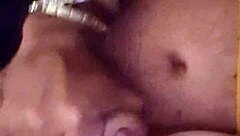 Blonde milf couple delivers intense handjob to orgasm with cumshot on beautiful tits