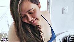 my bored neighbor gives a free blowjob in the hallway and on the balcony