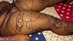 big tits ebony roommate eases my stress with quick handjob in dorm