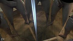 I watch six cocks cum in mirror