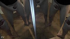 I watch six cocks cum in mirror