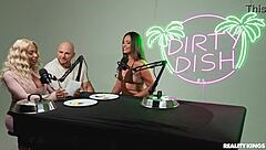 The casual story follows athletic brunette kelsi monroe in shorts and glasses getting blowjob sex with facial cum at dirty dish party from reality kings.