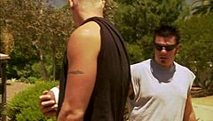 Eva Angelina deepthroats and fucks outdoors.