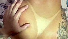 Brazilian wife in lingerie takes a monster cock at home.