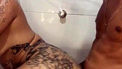 Bathroom encounter with brunette amateur ends quickly