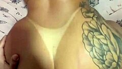 Brazilian wife in lingerie takes a monster cock at home.